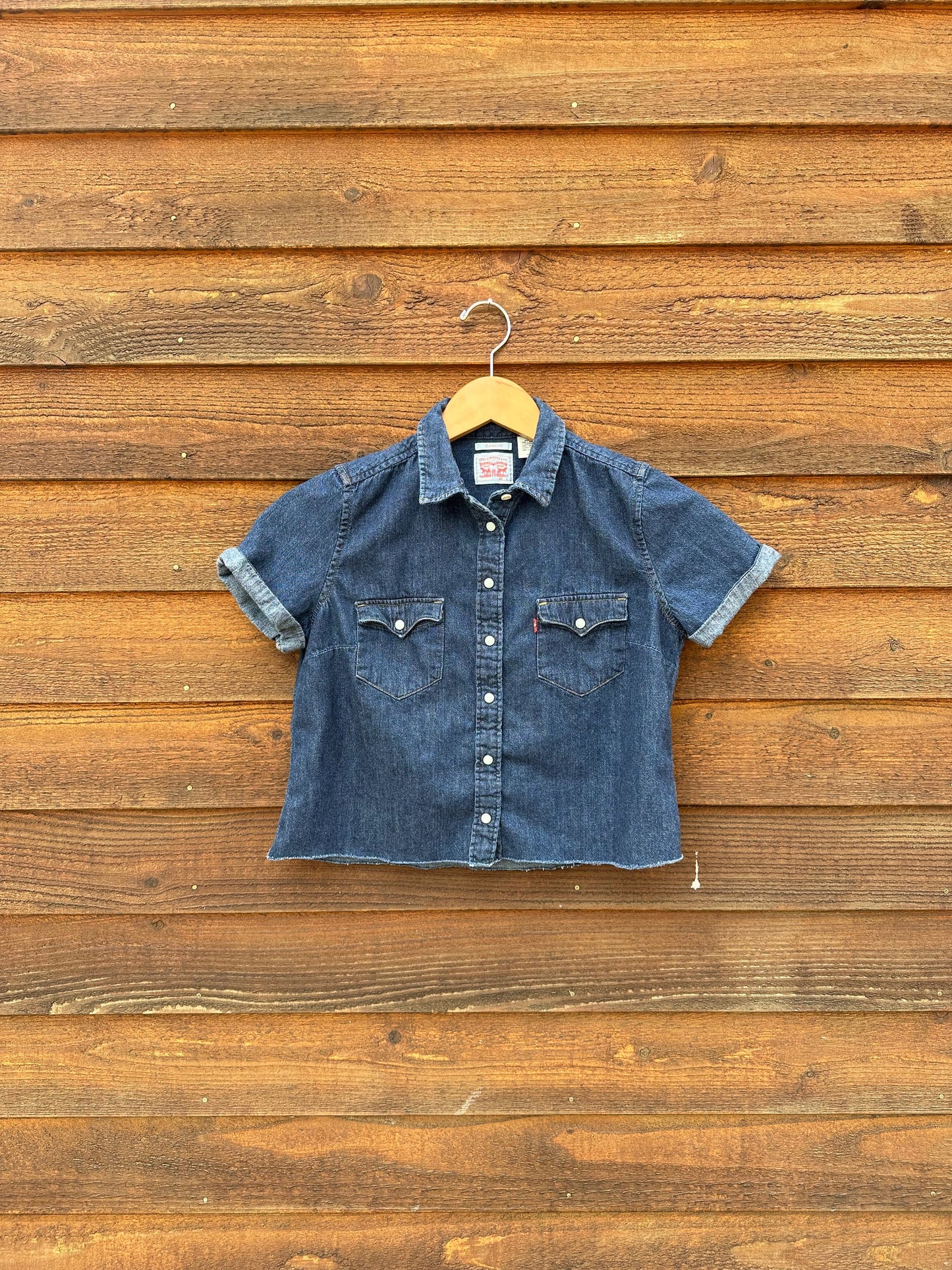 Cropped Denim Shirt