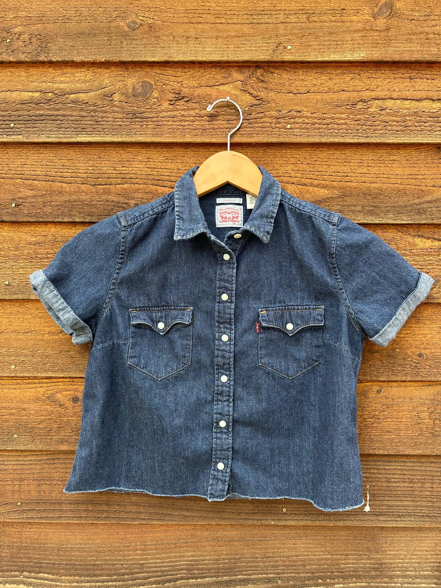 Cropped Denim Shirt