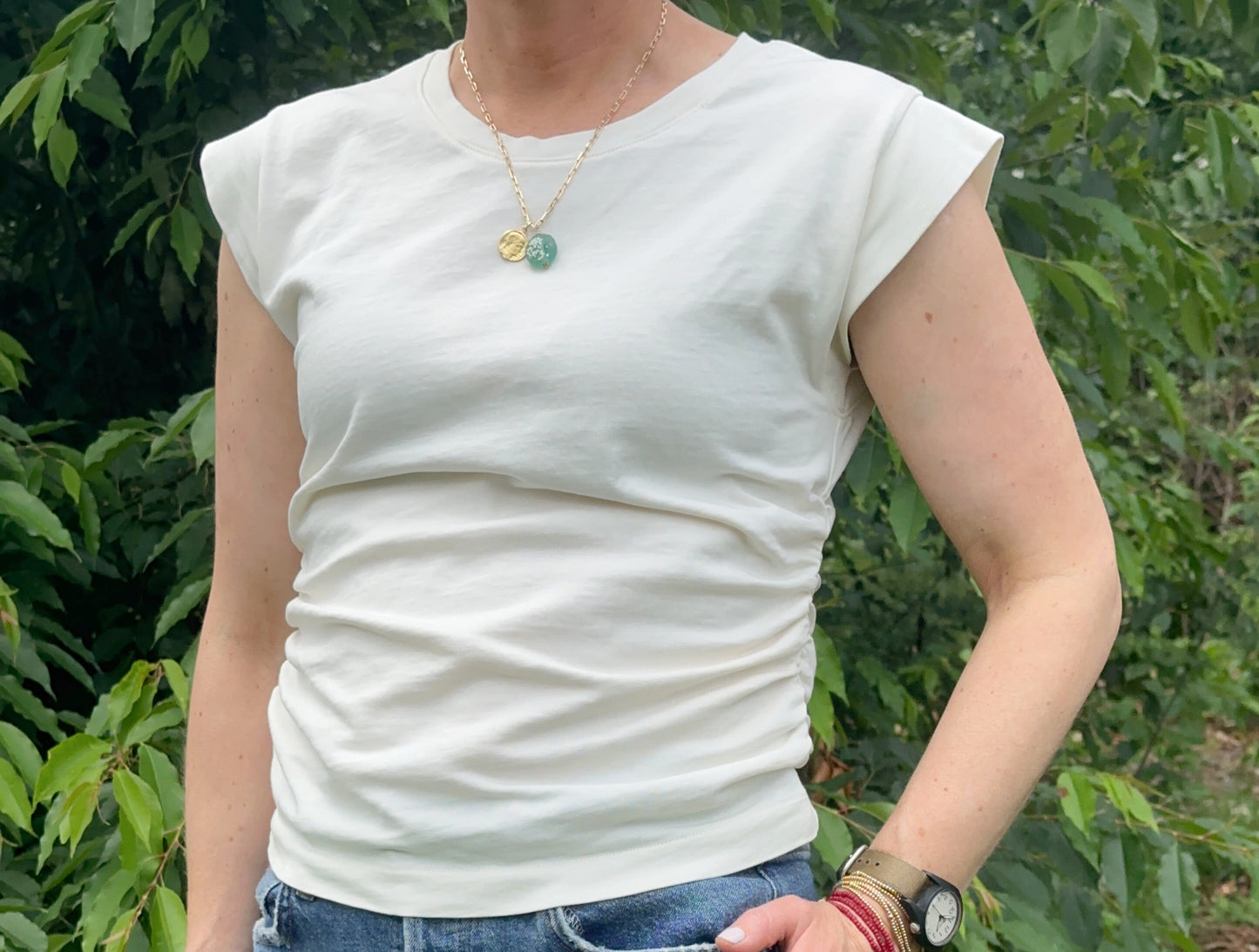 Ancient Glass and Gold Coin Necklace