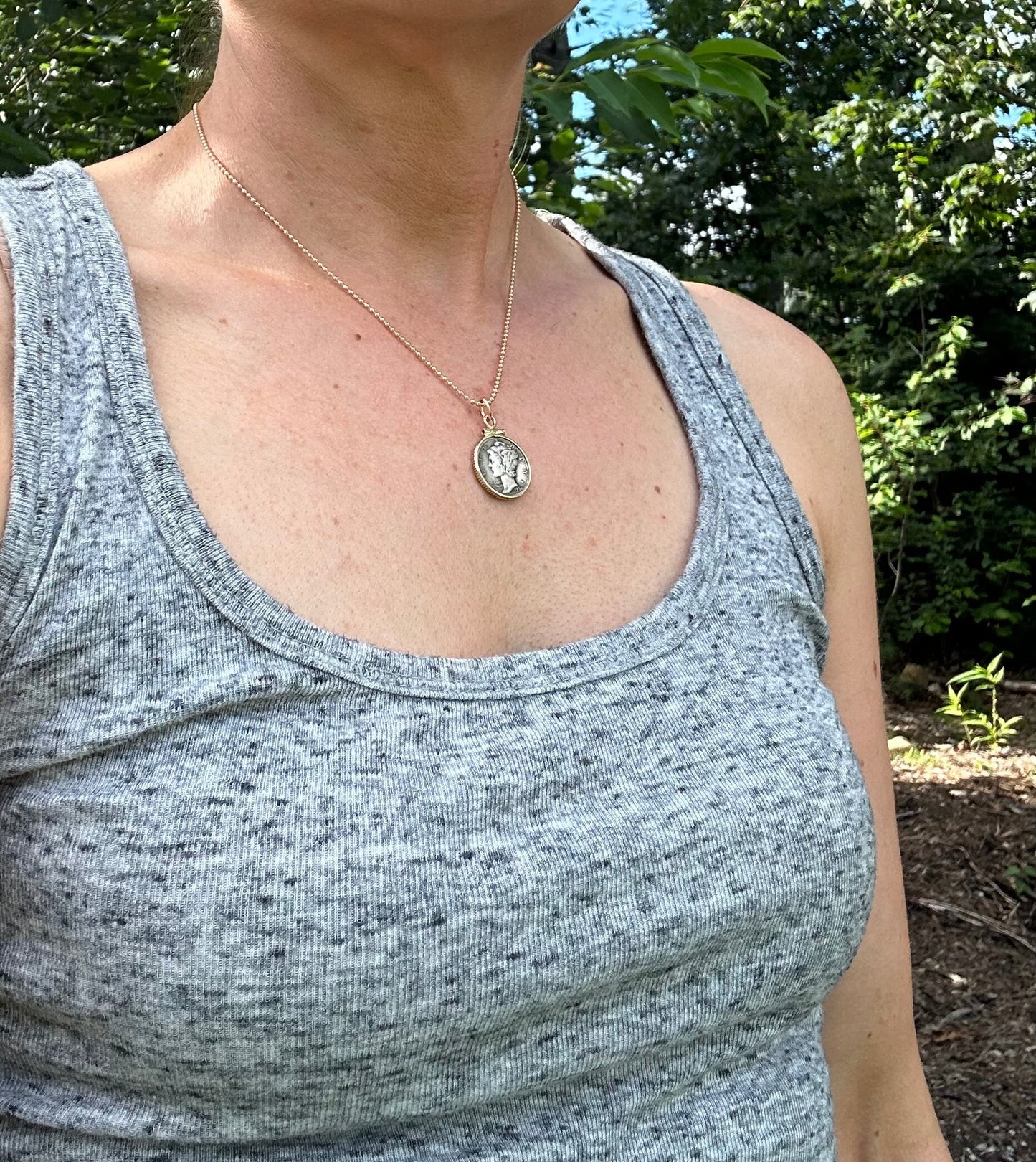 Vintage Mercury Dime Necklace