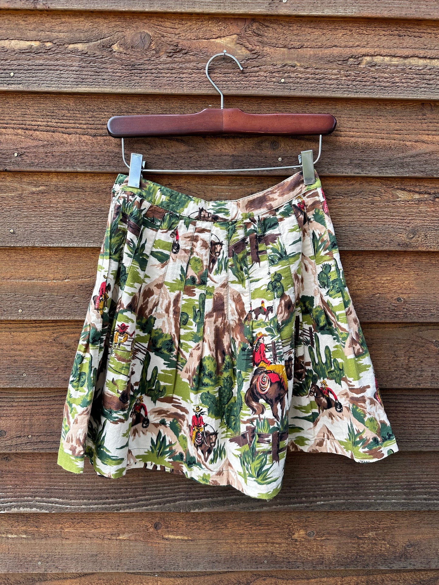 Vintage Western Print Skirt
